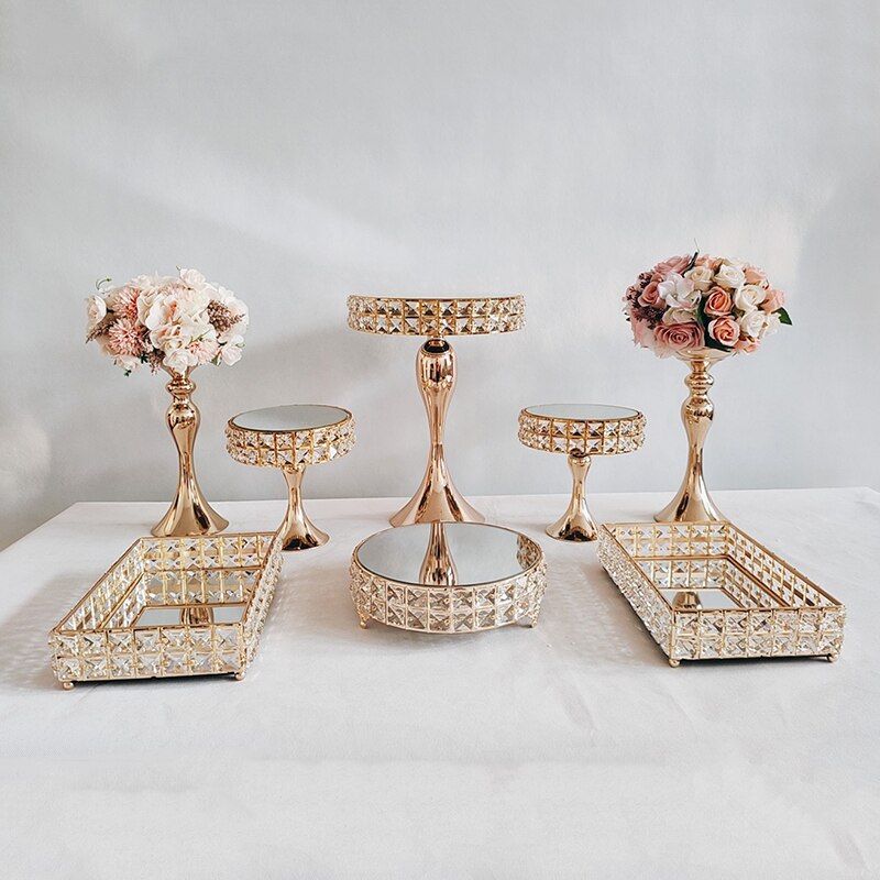 Metal Crystal Cake Stand, Gold Tone Shiny Cake Stand Holder Dessert Display  Cupcake Stands Base Showcase | Shopee Philippines